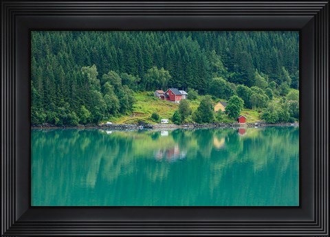 Framed Wooden Farmhouses Architecture Olden Norway Print