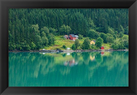 Framed Wooden Farmhouses Architecture Olden Norway Print