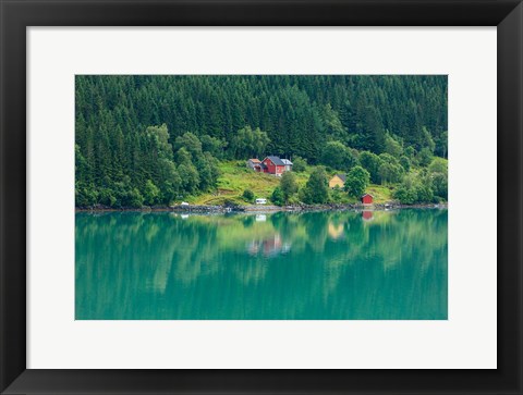 Framed Wooden Farmhouses Architecture Olden Norway Print