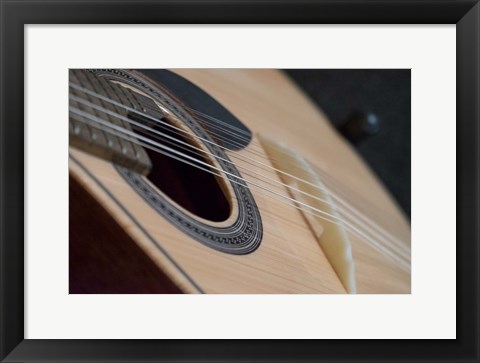 Framed Portugal, Coimbra Fado Musician&#39;s Portuguese Guitar Head, Sound Box, Pegs And Strings Print