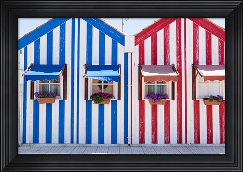 Framed Portugal, Costa Nova, Fisherman&#39;s Village Print