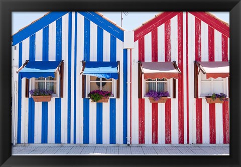 Framed Portugal, Costa Nova, Fisherman&#39;s Village Print