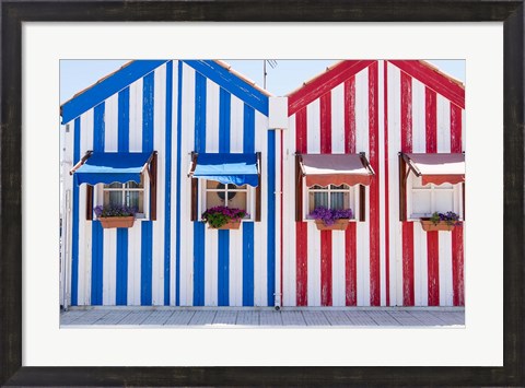 Framed Portugal, Costa Nova, Fisherman&#39;s Village Print