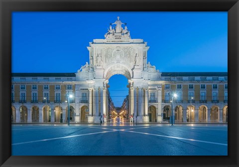 Framed Portugal, Lisbon, Baixa, August Street Arch At Dawn Print