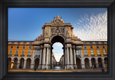 Framed Portugal, Lisbon, Rua Augusta, Commerce Square, Arched Entry Print