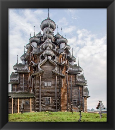 Framed Kizhi Pogost Wooden Church In Lake Onega Karelia Russia Print