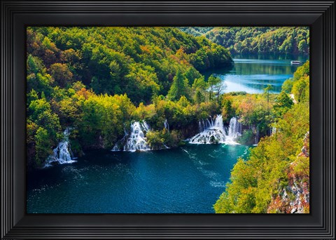 Framed Lake Kozjak And Travertine Cascades On The Korana River, Croatia Print