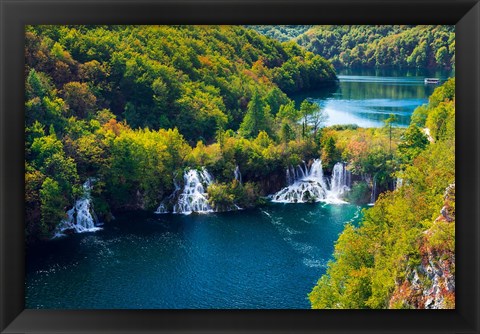 Framed Lake Kozjak And Travertine Cascades On The Korana River, Croatia Print