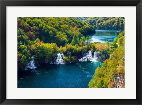 Framed Lake Kozjak And Travertine Cascades On The Korana River, Croatia Print