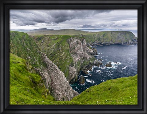 Framed Hermaness National Nature Reserve On Unst Island Shetland Islands Print