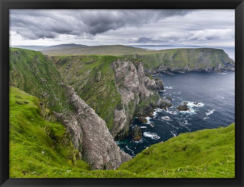 Framed Hermaness National Nature Reserve On Unst Island Shetland Islands Print