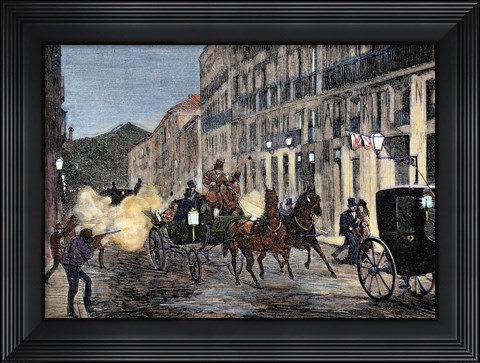 Framed Attack On Isabella II (1830-1904) And King Francis Of Spain (1822-1902) Madrid Print