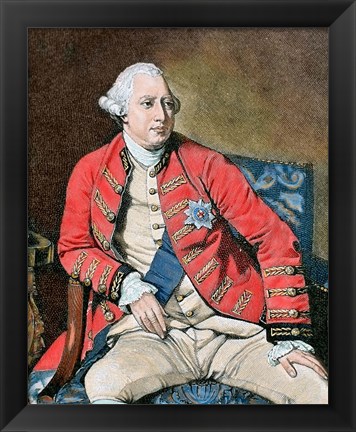 Framed George Iii (London, 1738-Windsor, 1820) Print