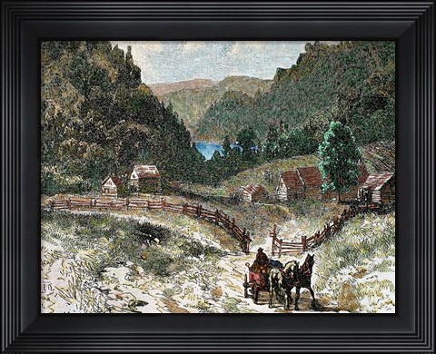 Framed Canadian Landscape In The Eighteenth Century 19th-Century Print