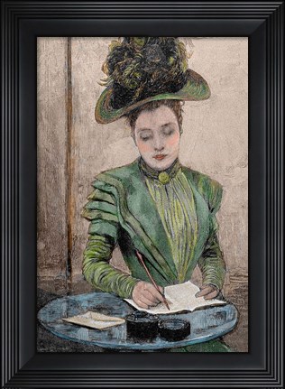 Framed Lady Writing A Letter Print