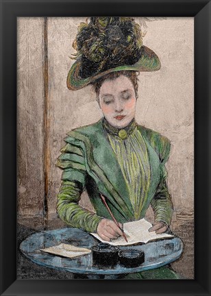 Framed Lady Writing A Letter Print