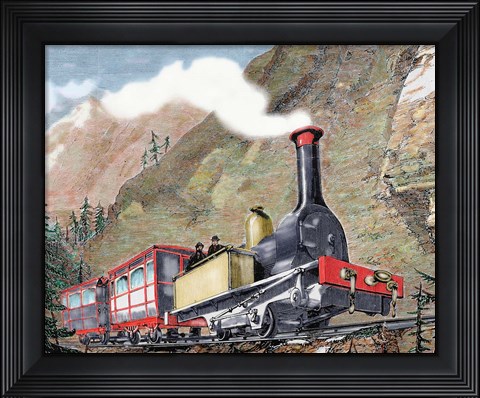 Framed Old Railway 19th-Century Print