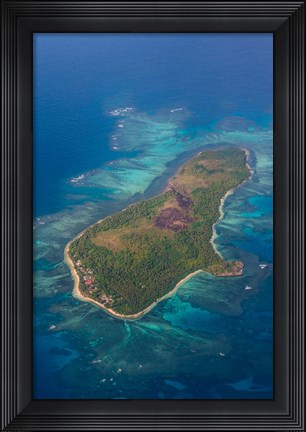 Framed Aerial Of Little Island In Tonga, South Pacific Print