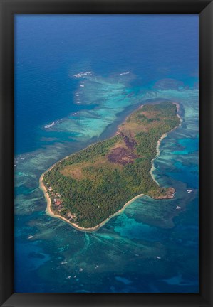 Framed Aerial Of Little Island In Tonga, South Pacific Print