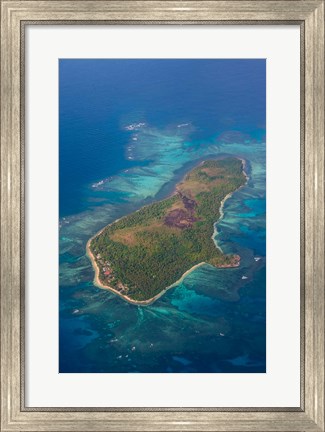 Framed Aerial Of Little Island In Tonga, South Pacific Print