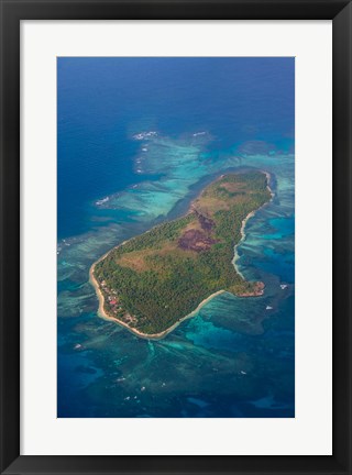 Framed Aerial Of Little Island In Tonga, South Pacific Print