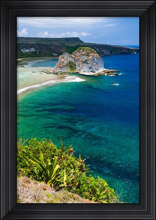 Framed Bird Island Outlook, Saipan, Northern Marianas Print