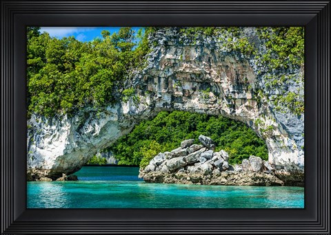 Framed Rock Arch In The Rock Islands, Palau Print