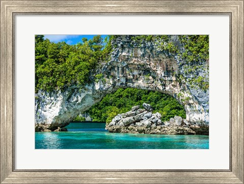 Framed Rock Arch In The Rock Islands, Palau Print