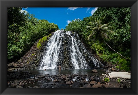 Framed Kepirohi Waterfall, Pohnpei, Micronesia Print