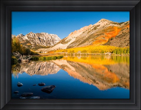 Framed California, Eastern Sierra, Fall Color Reflected In North Lake Print