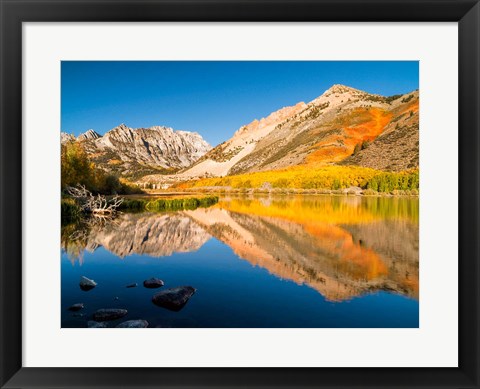 Framed California, Eastern Sierra, Fall Color Reflected In North Lake Print