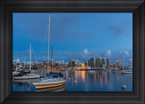 Framed San Diego Harbor Skyline Print