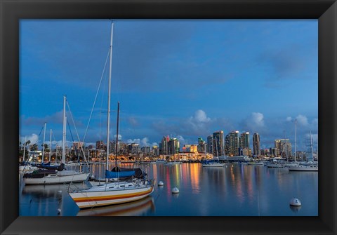 Framed San Diego Harbor Skyline Print
