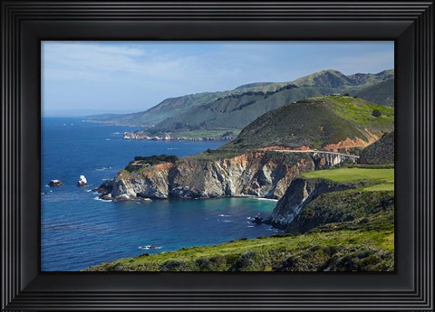 Framed Hurricane Point, Big Sur, Californiam Usa Print