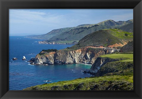 Framed Hurricane Point, Big Sur, Californiam Usa Print