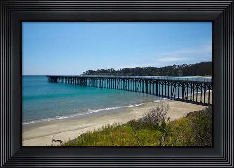 Framed Jetty And William Randolph Hearst Memorial Beach, California Print
