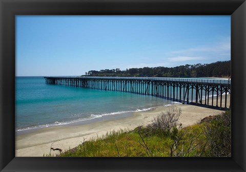 Framed Jetty And William Randolph Hearst Memorial Beach, California Print