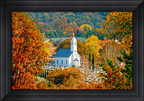 Framed St Sava Serbian Church In Autumn Print