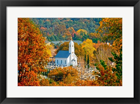 Framed St Sava Serbian Church In Autumn Print