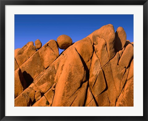 Framed Monzonite Granite Boulders At Sunset, Joshua Tree NP, California Print