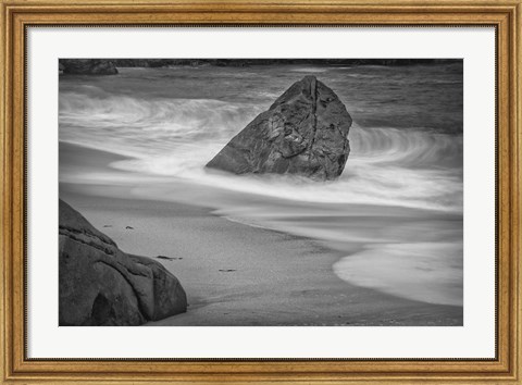 Framed California, Garrapata Beach (BW) Print