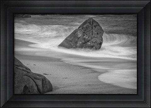 Framed California, Garrapata Beach (BW) Print