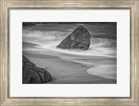 Framed California, Garrapata Beach (BW) Print