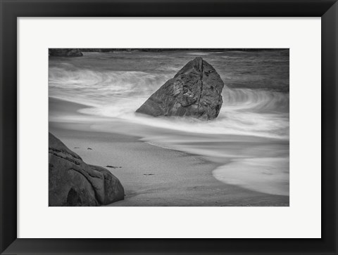 Framed California, Garrapata Beach (BW) Print