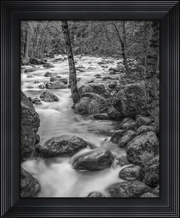 Framed Yosemite Happy Isles, California (BW) Print