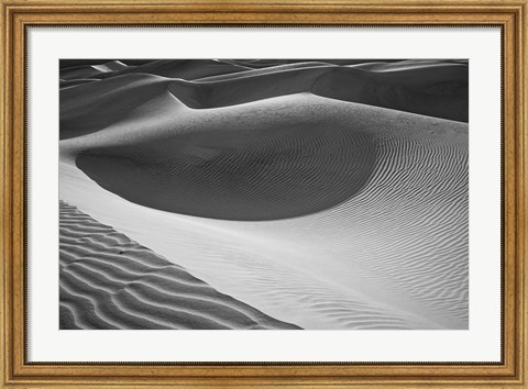 Framed Valley Dunes, California (BW) Print