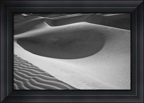 Framed Valley Dunes, California (BW) Print