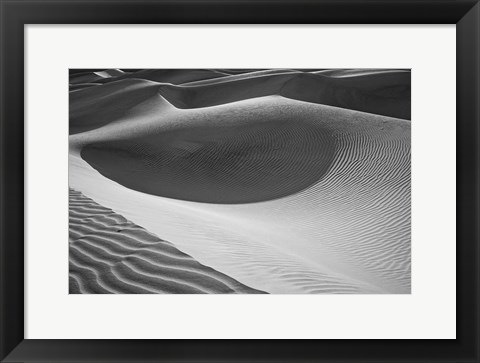 Framed Valley Dunes, California (BW) Print