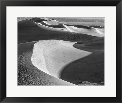 Framed Californian Valley Dunes (BW) Print