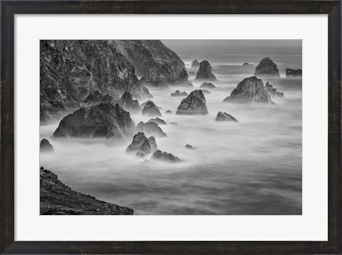 Framed California, Mendocino Coast, Bodega Bay (BW) Print